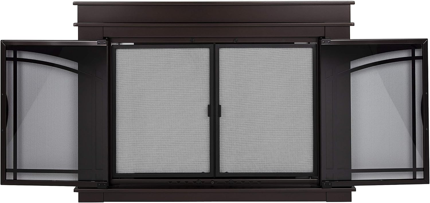 Pleasant Hearth FN-5700 Fenwick Fireplace Glass Door, Oil Rubbed Bronze, Small