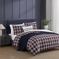 Tommy Hilfiger - Twin Comforter Set, Reversible Yard-Dyed Cotton Bedding with Matching Sham, Medium Weight, Oeko-Tex Certified, Dorm Essentials (Essential Tartan Red)