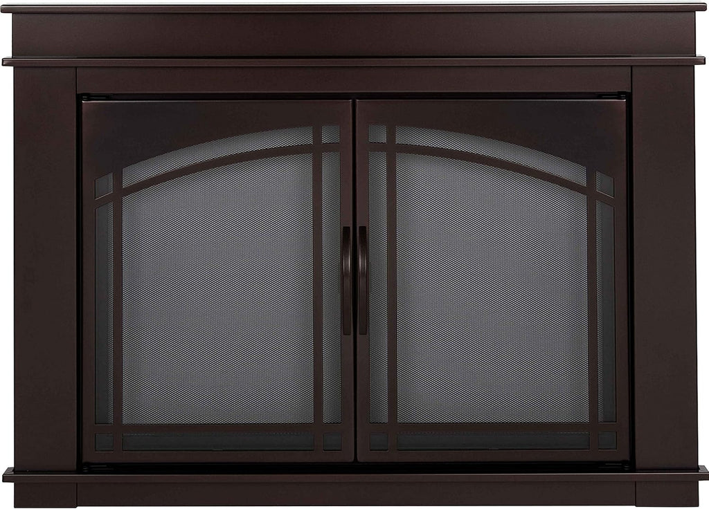 Pleasant Hearth FN-5700 Fenwick Fireplace Glass Door, Oil Rubbed Bronze, Small