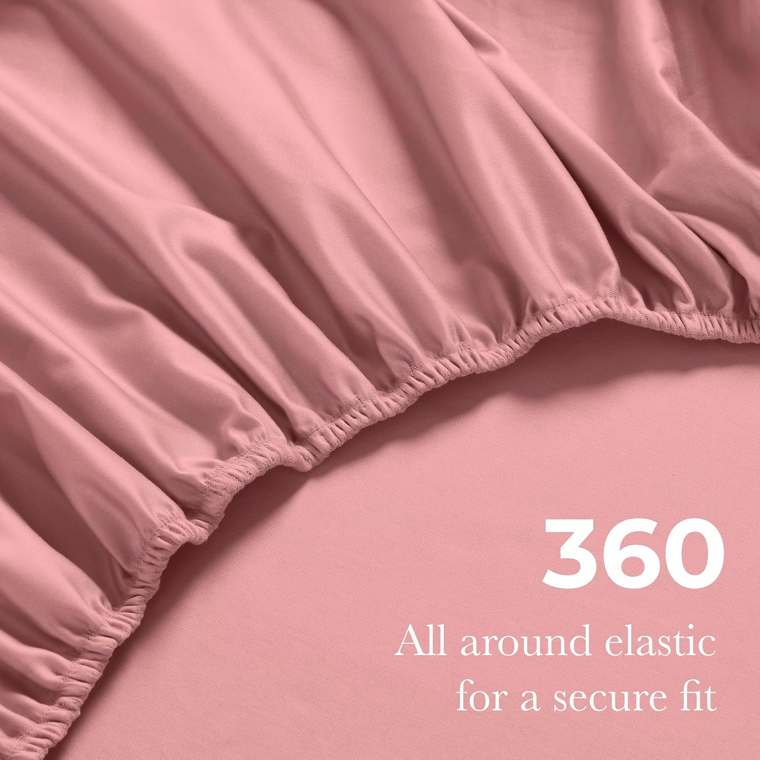 Superior Egyptian Cotton 4 Piece Sheet Set, 650 Thread Count, Eco-Friendly, Sustainable Sheets, Ultra-Soft Basics, Solid, Deep Pocket Fitted Sheet, Flat Sheet, Pillowcases, Queen, Blush