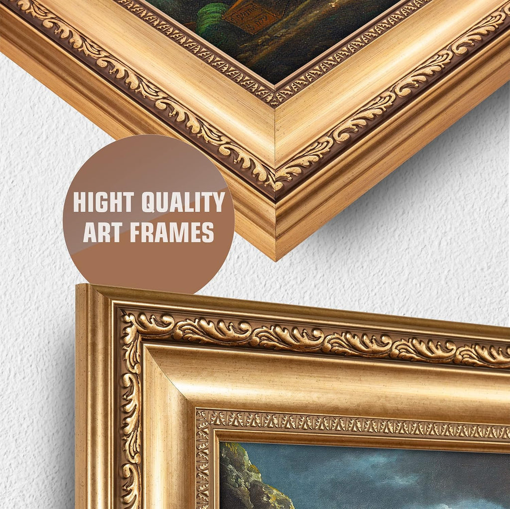 The Shipwreck Sailboat by Claude–Joseph Vernet Sailboat Warship Painting Reproductions Framed Size:36x26 inches,Image Size:30x20 inches World Classic Reproductions For HomeDecor,Gold Frame