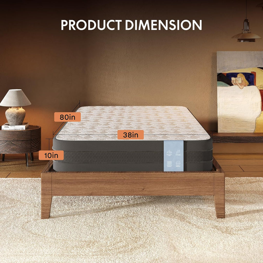 FLEXISPOT Split King Adjustable Bed Frame Base with 10 Inch Gel Memory Foam Mattress, Simultaneous Head & Foot Incline, Viscose from Bamboo, Medium Firm, Certi-PUR & Oeko-TEX Certified.