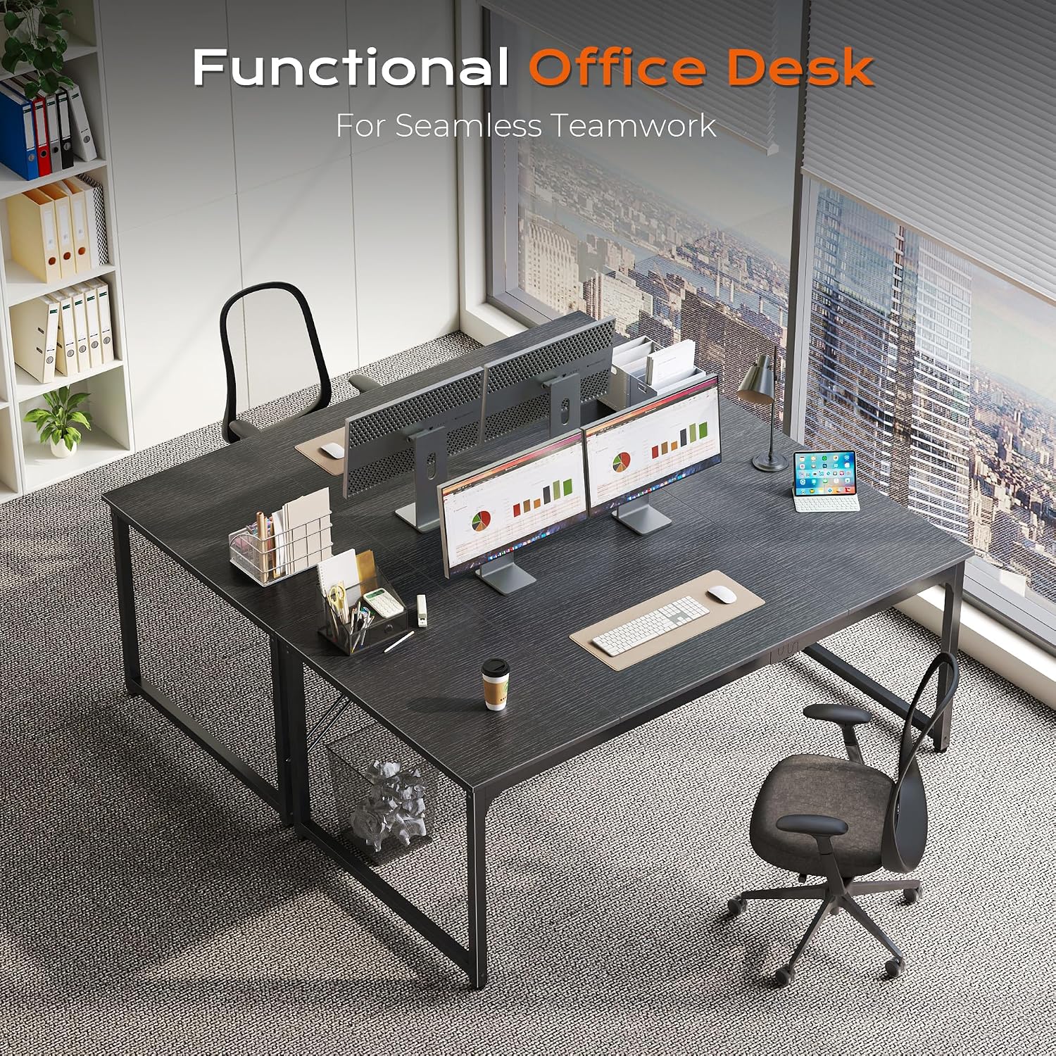PRAISUN 63 X 29.5 Inch Computer Desk with Deeper Desktop, Gaming Office Writing Work Desk for Home Office, Study, Bedroom, Work from Home, Metal Frame, Black