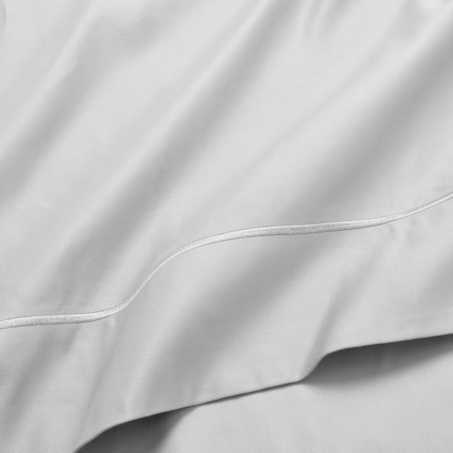 Superior Egyptian Cotton 1500 Thread Count Bed Sheet Set, Daily Soft Sheets, Embroidered Marrow Stitch Hem, Bedding Essentials, 1 Deep Pocket Fitted Sheet, 1 Flat Sheet, 2 Pillowcases, King, Platinum