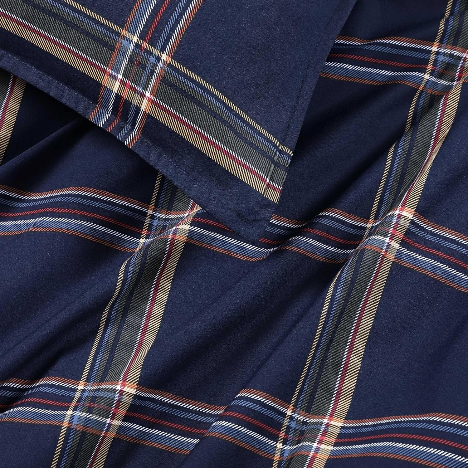 Tommy Hilfiger - Queen Duvet Covet Set, 100% Soft & Breathable Cotton Bedding, Lightweight for Year Round Comfort, 3 Piece Bed Set with Matching Button Closure Pillowcases (Beacon Plaid Blue)