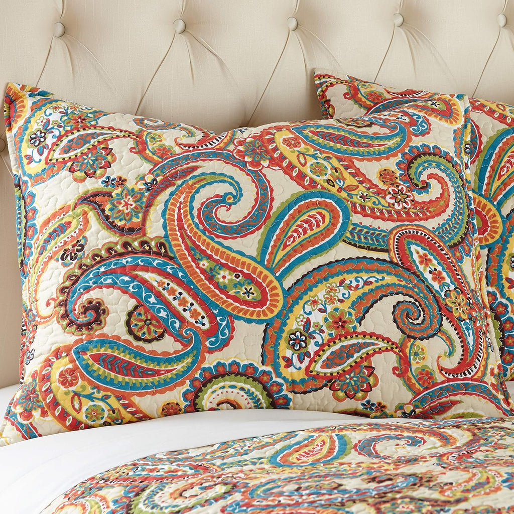 Levtex Home Alyssa Paisley Twin Cotton Quilt Set Autumn Colors