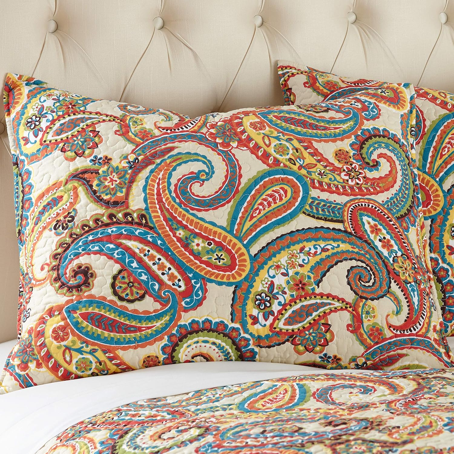Levtex Home Alyssa Paisley Twin Cotton Quilt Set Autumn Colors
