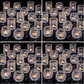 DARJEN Clear Votive Candle Holders Set of 36- Round Glass Candle Holders Bulk for Tea Light Candle, Embossed Candle Votives for Wedding Centerpiece, Various Parties & Home Decor (Pack of 4)