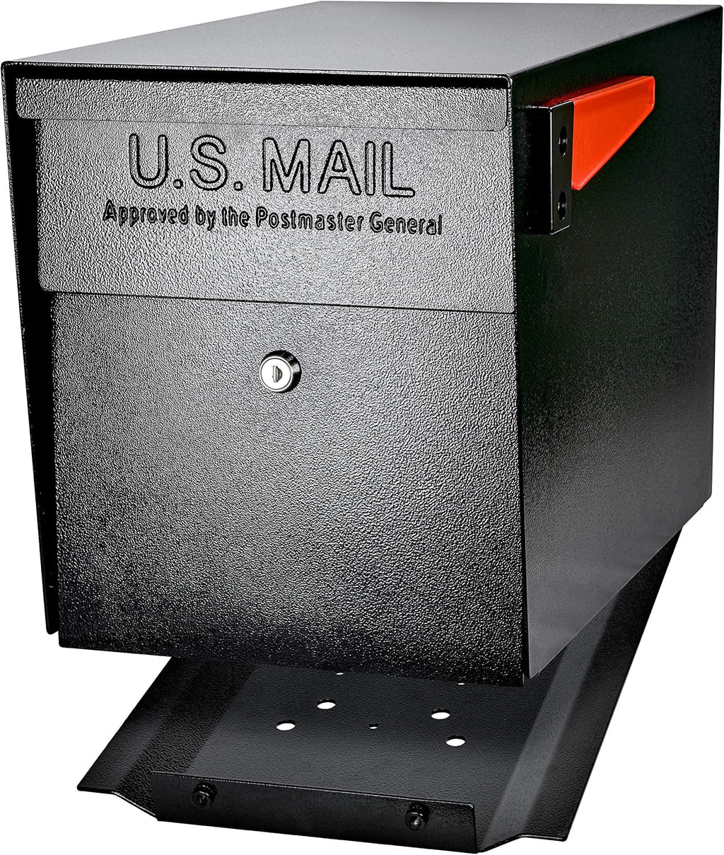 Mail Boss 7106 Curbside Steel Post Mount Security Locking Mailbox, Black, Extra Large, 21 in. D x 11.125 in. W x 13.75 in. H