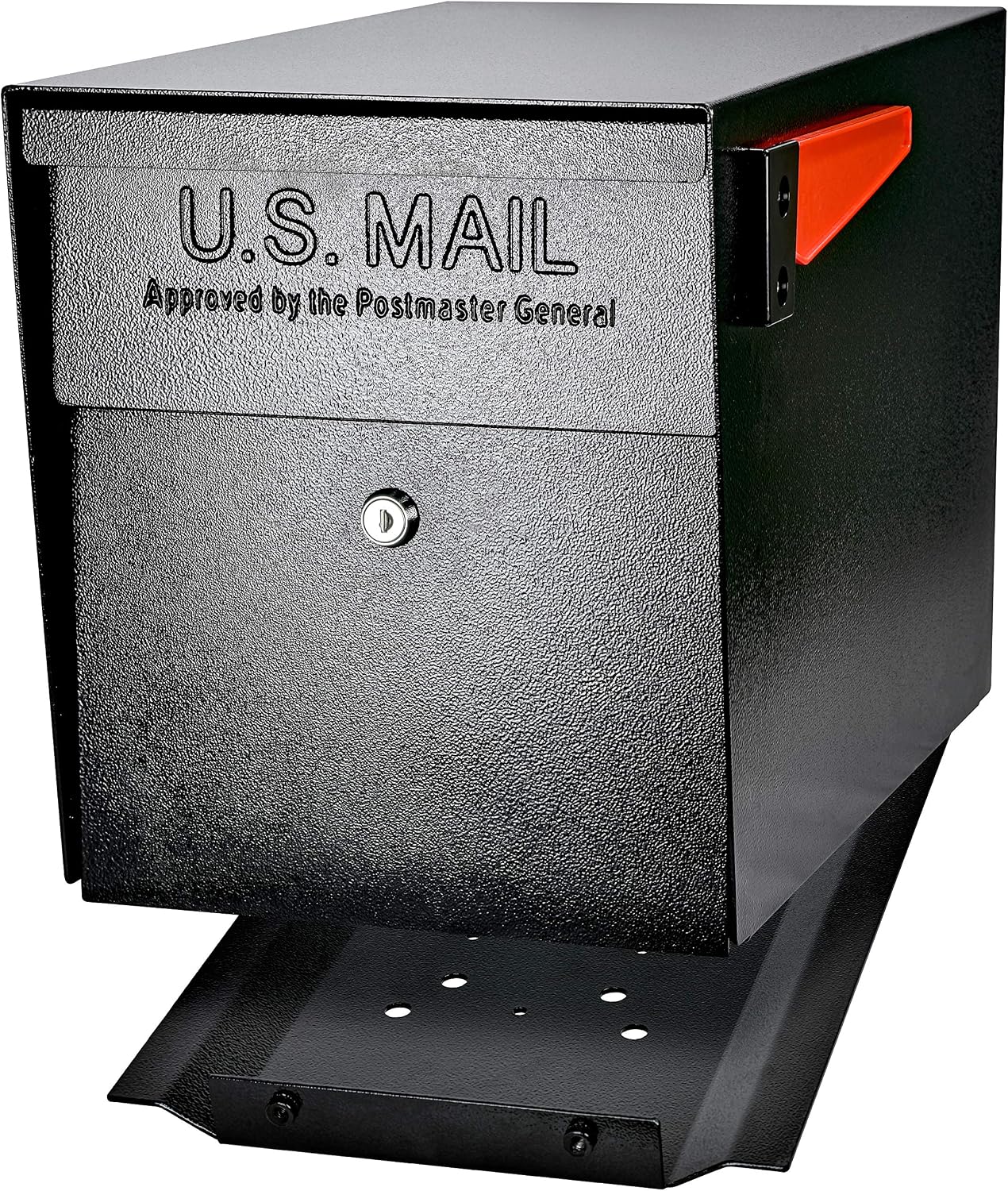 Mail Boss 7106 Curbside Steel Post Mount Security Locking Mailbox, Black, Extra Large, 21 in. D x 11.125 in. W x 13.75 in. H