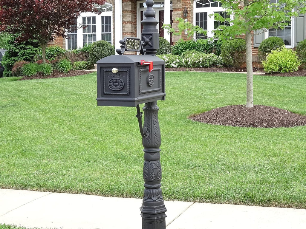 Decorative Residential Curbside Cast Aluminum Mailbox Black Authentic * Original * Exclusive