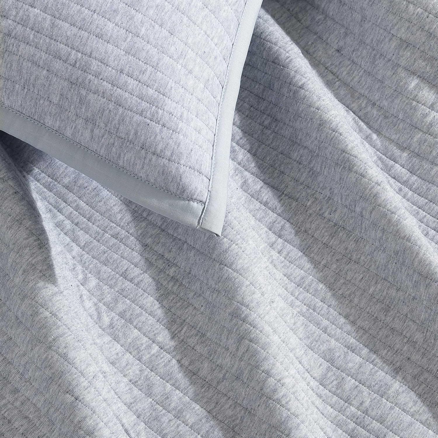 Calvin Klein - King Duvet Cover Set, Luxuriously Soft Home Decor, Modern Cotton Ribbed Matelasse Bedding (Grey Blue Heather, King)
