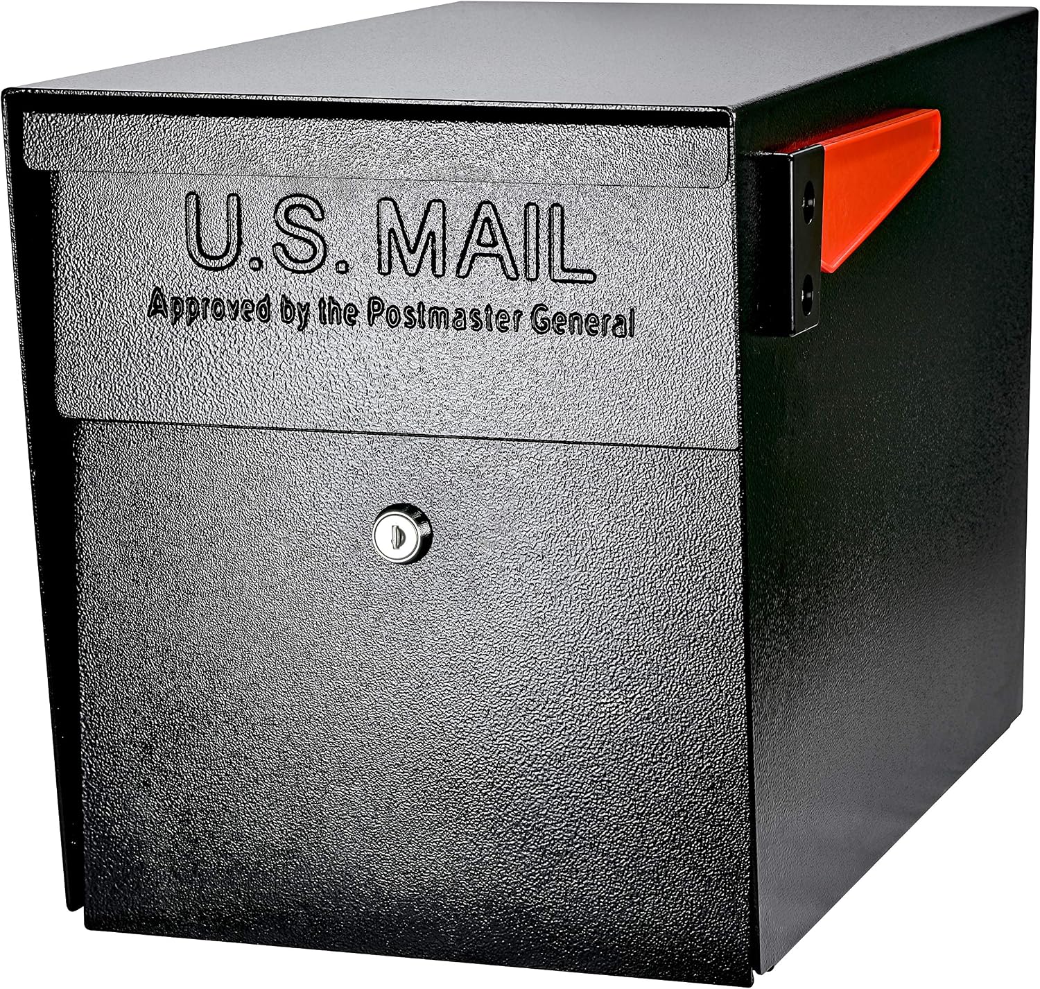 Mail Boss 7106 Curbside Steel Post Mount Security Locking Mailbox, Black, Extra Large, 21 in. D x 11.125 in. W x 13.75 in. H