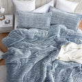 Byourbed Cozy Peaks - Coma Inducer® Oversized Queen Comforter Set - Chevron Frosted Navy