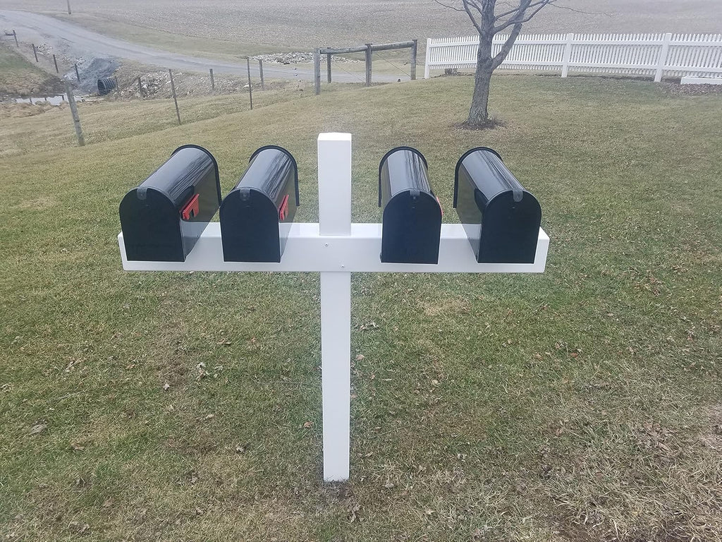 for 4 Mailboxes, 54-in x 54-in, Heavy Duty, White, Vinyl Sleeve (mailboxes not Included)