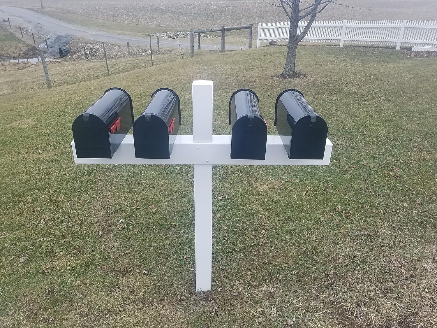 for 4 Mailboxes, 54-in x 54-in, Heavy Duty, White, Vinyl Sleeve (mailboxes not Included)